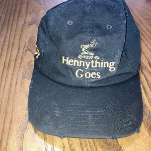 Hennessy Hat Cap Strap Back Black Cognac VSOP Beer Bar Drinking Distressed Mens